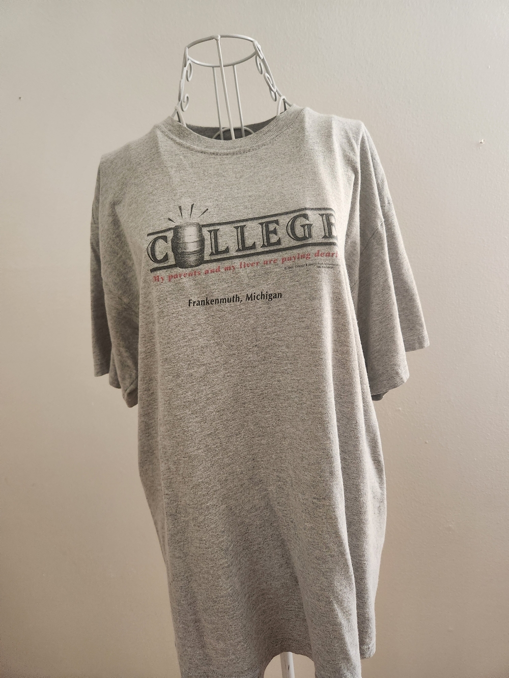 Gray 'College' Graphic Tee